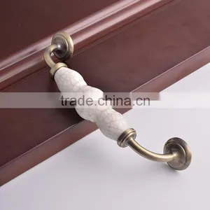 Antique Bronze Zinc Alloy Furniture Hardware Accessories Cabinet Ceramic Handles Modern Classical Brass Crack Marble Pull Knobs thumbnail-5