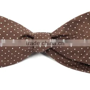 2016 Latest Hot Sale Orange White Polka Dot Linen Man Bow Tie for Boys thumbnail-3
