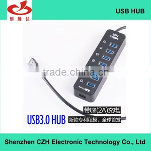 High-speed 7 Port Usb Hub With Individual Switches and Led Indicators, 7 Port Usb 3.0 Hub +1 Quick Charging Port thumbnail-5