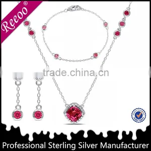 925 Collier en Argent Silver Chain Necklace Silver Pendant With cz Stones thumbnail-4
