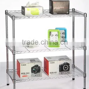 3 Tiers Steel Metro Shelf ;Steel Wire Shelf System With Chrome Finish thumbnail-1