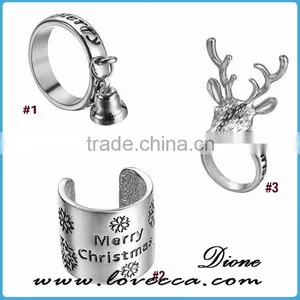 New Design Personalized Punk Silver Dear Rings Classic Fashion Christmas Rings thumbnail-4