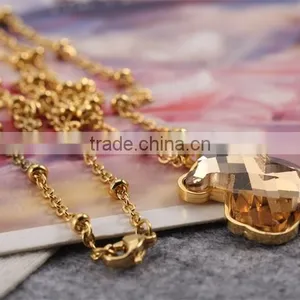 Champagne !Charming ! Fashion Design ! Latest Gold Chain Big Stone Bear Necklace thumbnail-3