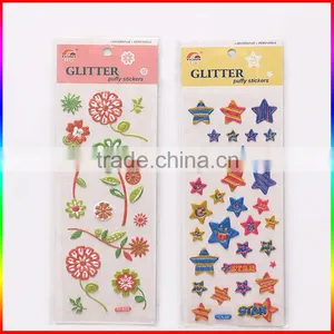 Flowers Glitter Powder Puffy Stickers thumbnail-2