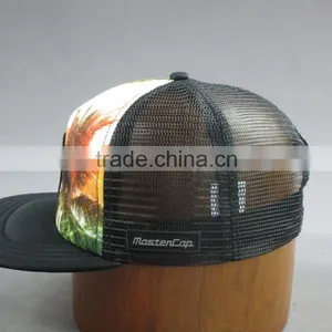 Customer Sponge Front Mesh Back Snapback Cap With Woven Lable thumbnail-3
