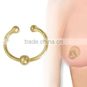 Gold Plated Non Piercing Nipple Clip Body Jewelry thumbnail-1