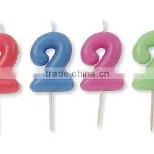 WholesalePink Number Candles Numeral Birthday Candle Number 0-9/ Solid Color Number Candles Solid Color Partyware Party Supplies thumbnail-1