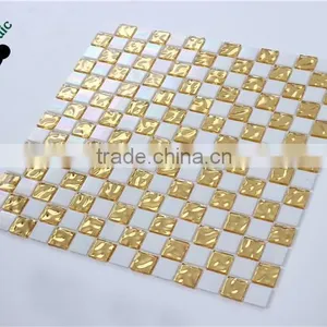 SMG06 Mosaic Designs Pictures Self Adhesive Mosaic Gold Glass Mosaic thumbnail-3