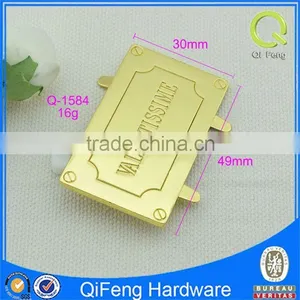 Q-1584 Luggage Hardware Supply Shiny Gold Metal Label thumbnail-2