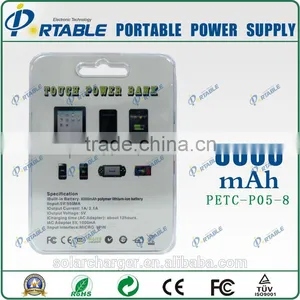 Hot Selling Ultra-thin Aluminum Shell Portable 8000mAh Li-polymer Battery Bank Power thumbnail-1