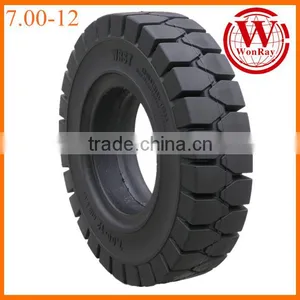Rubber Black Non Flat Pressure 6.50-10 700-12 7.00-12 Solid Forklift Tire thumbnail-1