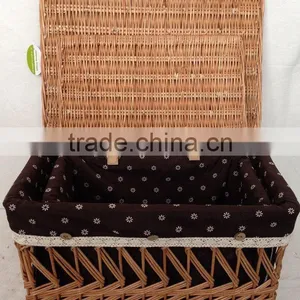 Wicker Nested Storage Boxes With Lids thumbnail-1