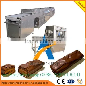 China Supplier 400 mm Chocolate Enrobing Machine Cookies Chocolate Coating Machine With 14 m Cooling Tunnel thumbnail-2