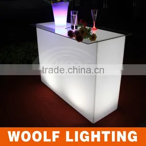 Glowing Rectangular LED Cocktail Lounge Table LED Party Events Lighting Up Decorative Table thumbnail-6