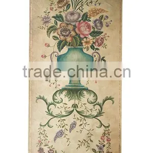 Luxury Floral Painted Wooden Hanging Picture, A Pair Of Decorative Wall Picture, Classical Drawing Hanging Wall Art thumbnail-2