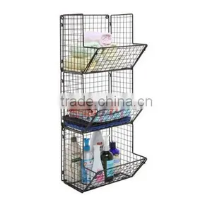 Rustic Metal Wire 3 Tier Wall Mounted Rack thumbnail-1