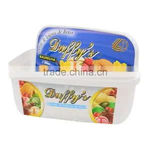 IML Rectangular Disposable Plastic Food Containers With Lids, IML Ice Cream Packaging Design thumbnail-3