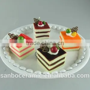 Ceramic Cake Stand , Metal Cake Stand White for Wedding & Party With Dome thumbnail-2