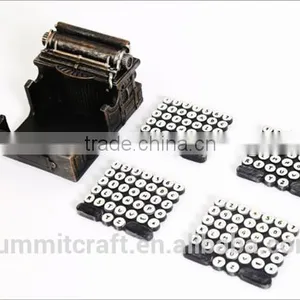 Resin Vintage Typewriter Shape Drink Coasters Holder Set thumbnail-5