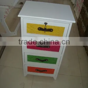 Wooden Cabinet With 3drawers/colorful Wooden Storage Cabinet/wooden Chest thumbnail-4