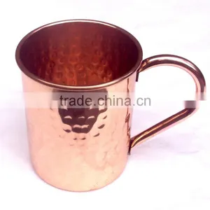 AMAZON HOT SELLING 100% COPPER BPA FREE HAMMERED CYLINDER GIFT MUG FOR VODKA & MOSCOW MULE thumbnail-1