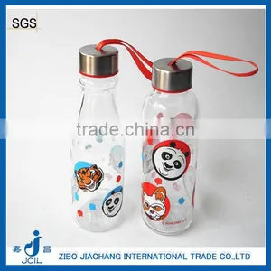 Printed Glass Water Bottle With Protective Sleeves and Ribbon thumbnail-2