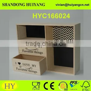 2 Drawer Wooden Storage Cabinet Jewelry Organizer Chest Desktop Office Organizer Craft Supplies Storage Cabinet thumbnail-2
