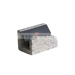 Concrete Office Desk Organizer Terrazzo Business Card Stand thumbnail-1
