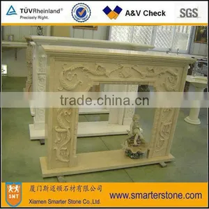 CAD Drawing Design Beige Marble Fireplace thumbnail-1