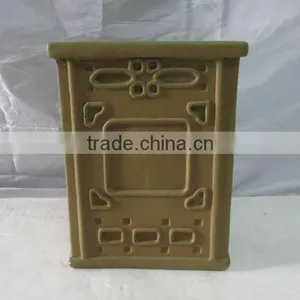 Garden Fiberglass Clay Antique Square Stool thumbnail-4
