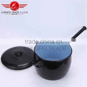 Good Quality Enamel Mini Cooking Pot Enamel Cassrole With Single Handle thumbnail-1