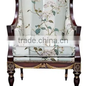Classic Imperial European Style Ruby Red Solid Wood Armchair, Handmade Vintage Designed Kingchair With Coffee Table BF12-05254a thumbnail-5