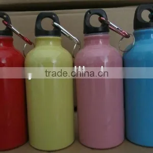 500ml With Heat Transfer Logo and Carabiner Lid for Aluminum Sport Water Bottles thumbnail-3