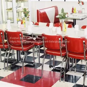 Customized Quality Restaurant Furniture Booth Table Chair Set thumbnail-1