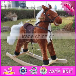 Hot Sale Funny Wooden Rocking Horse Best Kids' Wooden Rocking Horse Toy, Cheap Wooden Rocking Horse W16D066 thumbnail-5