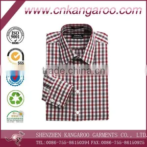 Mens Long Sleeves Red Black Cotton Gingham Casual Shirt thumbnail-1