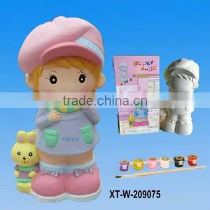 Children DIY Cute Girl Ceramic Money Box for Home Decor thumbnail-1