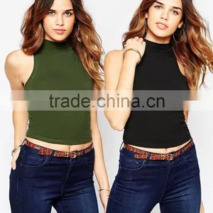 China Factory OEM ODM 2015 New Fashion Customized Turtleneck Crop Top thumbnail-1