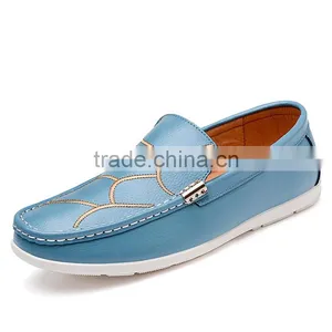New Style Blue Casual Shoes Fashion for Men, Slip on White Peas Shoes Casual Brand With Leather From China Factory thumbnail-1