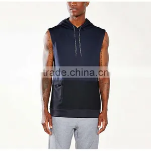 Wholesale Newest Design Sleeveless Hoodie Zip up Sleeveless Zip Hoodie thumbnail-1