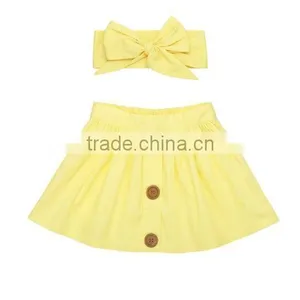 Latest Designer Cotton Skirt Kids Girl Short Dresses Matching Headband Sets thumbnail-5