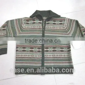 Splicing Color v -neck Long Sleeves Men Slimming Knit Sweater thumbnail-2