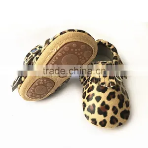 Top Selling Baby Hard Sole Walking Shoes Toddler Shoes Rubber Sole Genuine Leather Baby Moccasins thumbnail-2