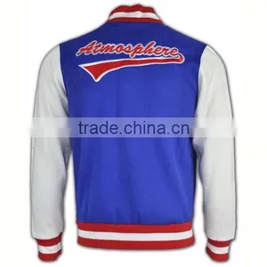 Wholesale High Quality Zip up Hoody Ribbed Cheap Starter Baseball Jackets thumbnail-4