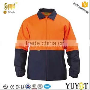2 TONE HI VIS COTTON QUILTED DRILL WORKWEAR JACKET thumbnail-1
