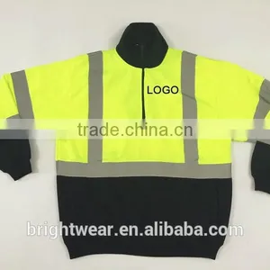 Contrast Safety Sweatshirt With Reflective Tape and Zipper thumbnail-5