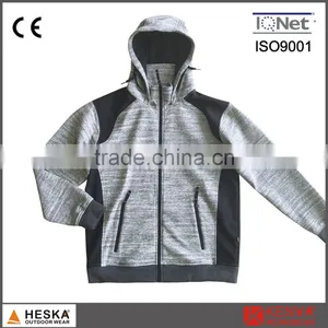 OEM Cheap Mens Knitted Softshell Melange Fleece Jacket Winter Coats thumbnail-1
