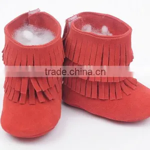 Fringed Genuine Leather Suede Baby Boots thumbnail-5