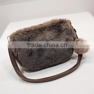 2016 New Fashion Women Handbag Brand Designer Hand Bag Faux Rabbit Fur Bags thumbnail-5