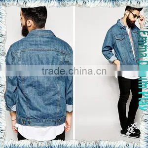 2016 New Korean Version Men Long Sleeves Denim Copper Button Jackets thumbnail-3